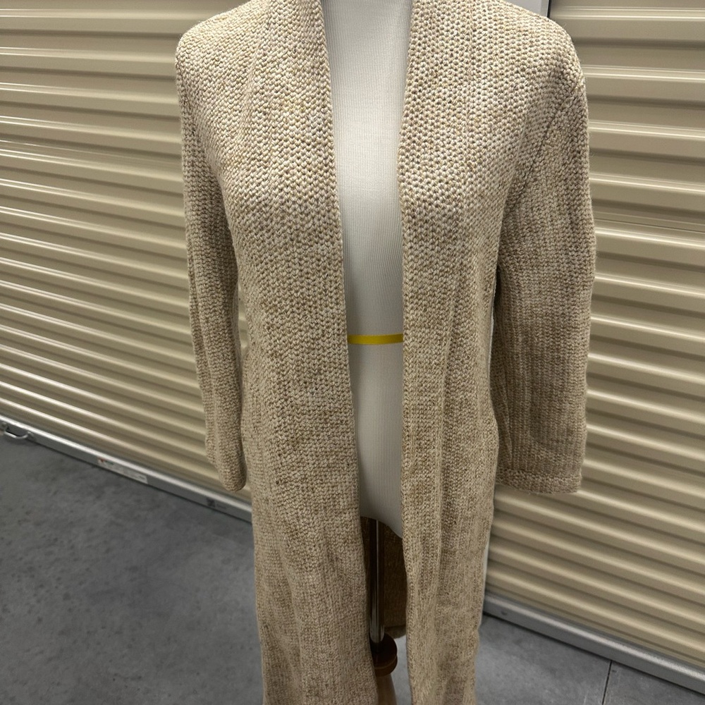 Helena Tan Open-Front Cardigan